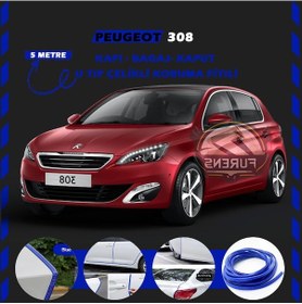 Resim Peugeot 308 Oto Araç Kapı Koruma Fitili 5metre Parlak Mavi Renk 