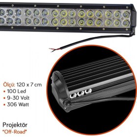 Resim Carub Off-road Projektör 9-30v 306w 120x7 Cm 100 Led Br4203275 