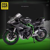 Resim CCA 1:12 Ölçek Ninja H2R Motosiklet Modeli, Siyah Çinko Alaşım Süs, Cool Chic Auto Koleksiyon Oyuncak Hediye 