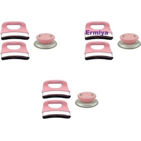 Resim Toz Pembe Tencere Tava Kulp Seti 3'lü Set Sap Kulp Tutamak Seti 