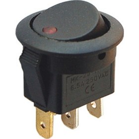 Resim Ic-132A Yuvarlak Nokta Işıklı Anahtar On-Off 3P 12Volt (3 Adet) Yeşil 