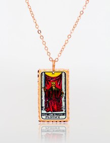 Resim Justice Adalet Tarot Kartı Kolye 