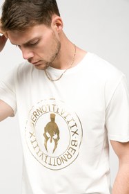 Resim BERNOTTİ79 Sıfır Yaka T-shirt Beyaz Gold Baskılı Erkek 