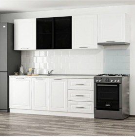 Resim Minar 270 Cm Mebran C + Alm. Füme Cam Mutfak Dlb Byz 270-Mcacb2 Beyaz 