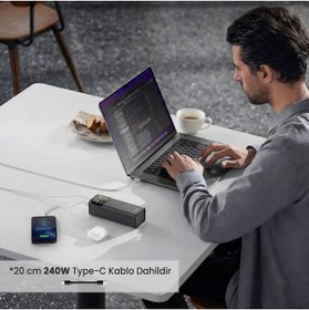 Resim Bix PB200W 24000mAh Çift USB-C PD & USB-A Çıkışlı 200W PD 3.1 Hızlı Şarj Dijital Ekranlı Powerbank 