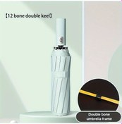 Resim Willowhaven Yeşil Rüzgar Geçirmez 24 Bölmeli Şemsiye Uv Koruma Otomatik Açılır Katlanır 