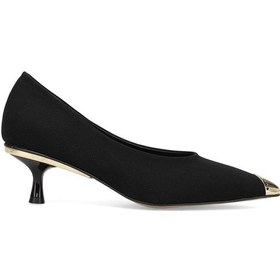 Resim Elit Pm207 Kf1 Kadın Kroko Klasik Topuklu Ayakkabı Siyah Siyah 