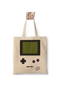 Resim Toyaso Gamer Boy Beyaz Bez Çanta Uzun Saplı Alışveriş Çantası Plaj Çantası Beyaz 