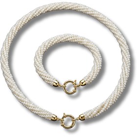 Resim Doğal İnci Burgu Set - 40 CM / SARI 