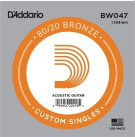 Resim D'addario Acoustic Guitar 80/20 Bronze Single .047 - Bw047 Akusti 