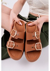 Resim Rooc Tokalı Ortopedik Kadın Terlik - Taba Taba 