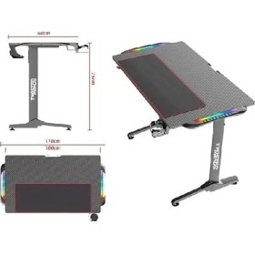 Resim Twısted Mınds T Desıgn TM-T-1060-RGB Karbon Fiber E-Spor Oyuncu Masası 