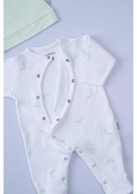 Resim Boumini Bebek Patikli Tulum Şapka Set Yeşil Yeşil 