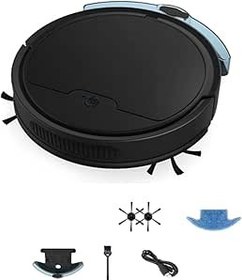 Resim Komdndht 3 in 1 Akıllı Süpürme Robotu Ev Mini Süpürme ve Vakumlama Kablosuz Süpürge Süpürme Robotları (Siyah) 
