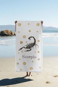 Resim Dijital Baskı Plaj Deniz Havlusu Akrep Burcu Desenli Peştamal HVL0040 