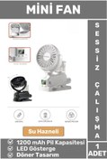 Resim Wintoup Su Hazneli Dijital Göstergeli Döner Başlıklı Sessiz Çalışma Masaüstü Ev Ofis Mini Vantilatör FAN 