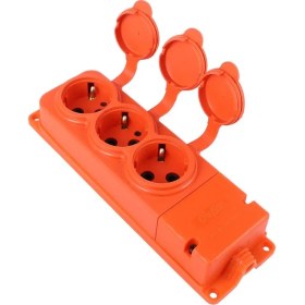 Resim Bylion Monofaze Kauçuk 3'lü Priz Turuncu 