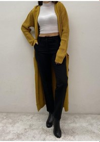 Resim Onno Style Woman Spor Kapşonlu Lüpenli Hırka HARDAL 