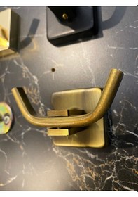 Resim İsaoğlu Yapı Antik Gold Bornozluk Eskitme Askılık Pirinç Premium Paslanmaz Banyo Askılık Gold 