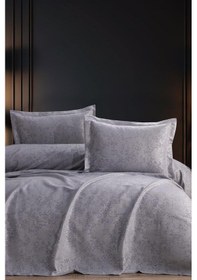 Resim Burçak 2 Parça Tek Kişilik Pike Takımı 180x240 Gri Gri 