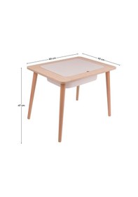 Resim Montessori Çocuk Ahşap Oyun Etkinlik Çalışma Masası, Saklama Alanlı Çok Renki 