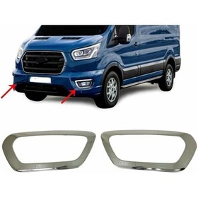 Resim Ueskrom Ford Transit 2019 Sonrası Uyumlu Sis Farı Çerçevesi 2 Parça Paslanmaz Çelik 