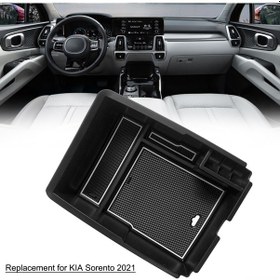 Resim Vkemall Kia Sorento Merkezi Konsol Organizatörü Abs Malzeme Siyah Depolama Kutusu 