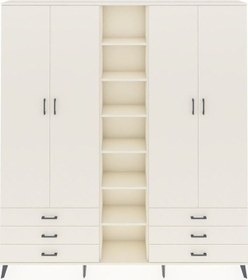 Resim Arges Dolap 13 Raflı 6 Çekmeceli 2 Askılı 220x30x243 Aytaşı-aytaşı/aytaşı Aytası/aytası 