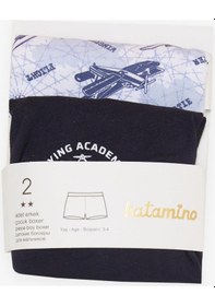 Resim Katamino Breeze Erkek Çocuk Boxer 2 Li Gökyüzü Temalı Uçak Desenli 1-12 Yaş, Karışık Renk-karışık Renk Çok Renkli 