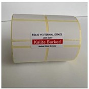 Resim Kalite Barkod 50X30 Yanyana 2'Li Termal Etiket 15 Rulo 