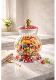 Resim Morponi Bloom Cam Kavanoz Porselen Detaylı 500 Ml 1 Adet Şeffaf 