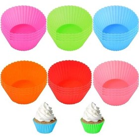 Resim Muffin Kalıbı - Sürekli Kullanım Muffin Kek Kalıbı 6 Adet Çok Renkli 