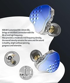 Resim Kulak Monitöründe KBEAR Robin Güçlü Çözünürlük 5 Hibrid Sürücüler Bas Kulaklık HiFi Stereo Müzisyen Audiophile için Ayrılabilir Kablo 0.78mm 2Pin ile Özelleştirilmiş 4BA+1DD IEM Kulaklıklar (MIC, 