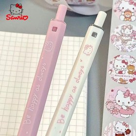 Resim Officially Licensed Sanrio Hello Kitty Cartoon Character Cute Creative Square Head Pen, Essential for Students During Exams, for Cinnamoroll Pressure-Sensitive Pen Refill, Gel Pen, Smooth Writing, Quick-Drying 0.5Mm Black Pen. 