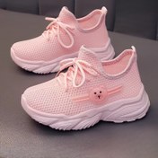 Resim Çocuklar için Nefes Alabilir Düşük Topuklu Sneaker - Sevimli Ayı Düğmeli, Hafif Kumaş Bağcıklı Erkek ve Kız Çocuk Ayakkabıları, Dayanıklı Kauçuk Tabanlı Oyun ve Günlük Kullanım İçin, Eğlenceli Çocuk Ayaqqabısı 