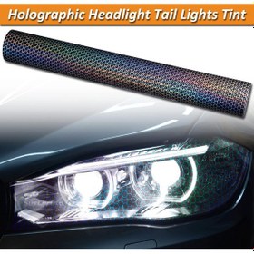 Resim Siyah Hologram Petek Desen Far Stop Filmi Far Folyosu Far Çizik Çizilme Engelleyici Folyo 100 X 30 Cm 00 Şüscaroto Aksesuar 