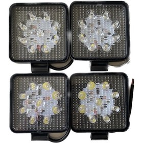 Resim Point Off Road Gündüz Farı 9 Led Kare Çalışma Lambası 27 W 4 Adet 