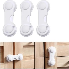 Resim Zenvia 4 Adet Çocuk Güvenliği Dolap Kilidi Yapışkanlı Pratik Kullanım Ev Içi Koruma 