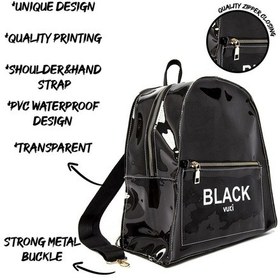 Resim Renkli Şeffaf Sırt Çantası Siyah 
