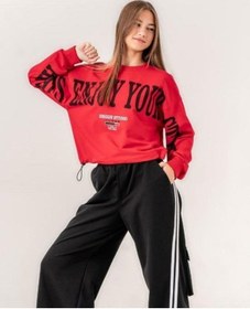 Resim Kız Çocuk Enjoy Baskılı 2 İplik Sweatshirt-15351 Kırmızı 