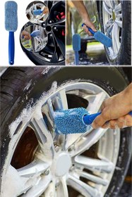 Resim Munico Araba Tekerleği Temizleme Fırçası Yıkama Detaylandırma Araçları Yumuşak Mikrofiber Lastik Jant Fırça 