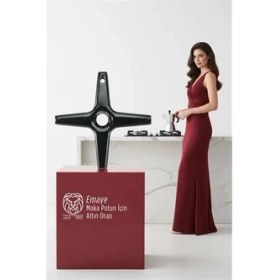 Resim Butik Emily Sterling Serisi Emaye Moka Pot ve Cezve Ocak Küçültücü - Kamp Yardımcısı 