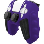 Resim Sony Ps5 Ekleme Renkli Silikon Gamepad Koruyucu Kılıf İçin Rocker Kapakları Olmadan Mor Siyah 