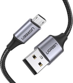 Resim Ugreen Örgülü Micro-USB & USB-A Data ve Şarj Kablosu 60146 - 1 Metre Siyah 