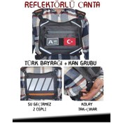 Resim Reflektörlü Gögüs Çantası Kan Grubu A- Türk Bayrağı Su Geçirmez 