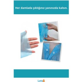 Resim Letsii Kapüşonlu Tek Kullanımlık Yağmurluk Rüzgar Geçirmez Ve Suya Dayanıklı Çok Renkli 