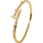 Resim 1 Adet Bohemian Yılan Zincir Bilezik Işıltılı Vurgularla - Kadınlar için Ayarlanabilir Açık Bangle, Günlük & Parti Takısı, Arkadaşlar İçin Mükemmel Tatil Düğün Hediyesi, Şık Aksesuar, Parlak Altın Tonu Kaplama 