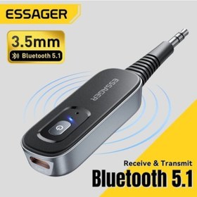 Resim Essager Transmitter Bluetooth 5.1 Adaptör Araba Müzik Kulaklık 