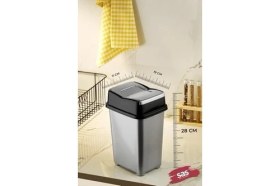 Resim Skygo Dolap Içi Çöp Kovası Pratik Kapak Banyo Mutfak Girdap Çöp Kovası Gri 5 Litre 