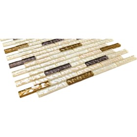 Resim MozaiKristaL Mutfak Tezgah Arası ve İç Dekorasyon İçin Kristal Cam Mozaik. Cam Ölçüleri: 15X73X4 Mm. File Ölçüsü: 30X30 Cm. ( 1 Koli = 11 File Karo = 1 m2 fiyatıdır ) 